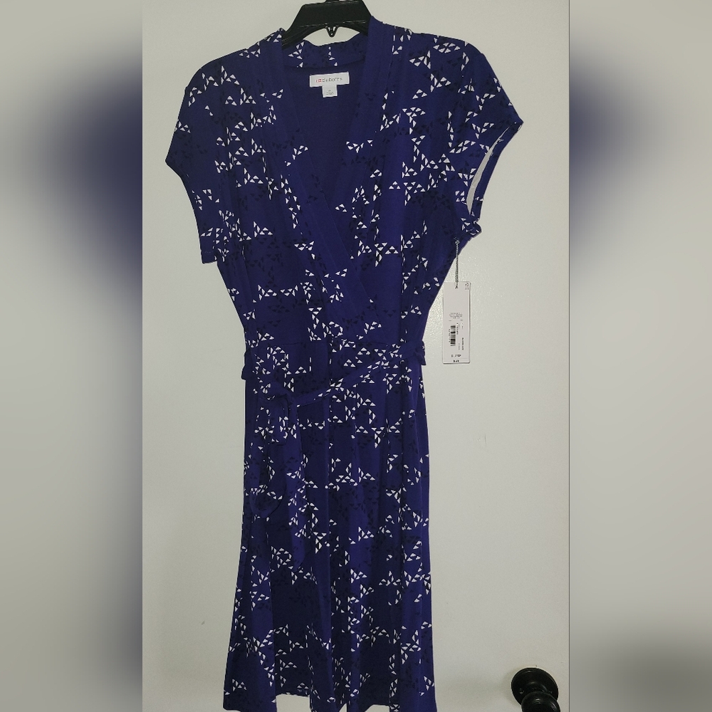 Liz Claiborne Blue Sheath Midi Dress Sleeveless